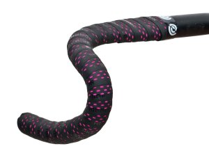 Bike Ribbon Lenkerband Drops schwarz mit fuchsia farbenen Tropfen